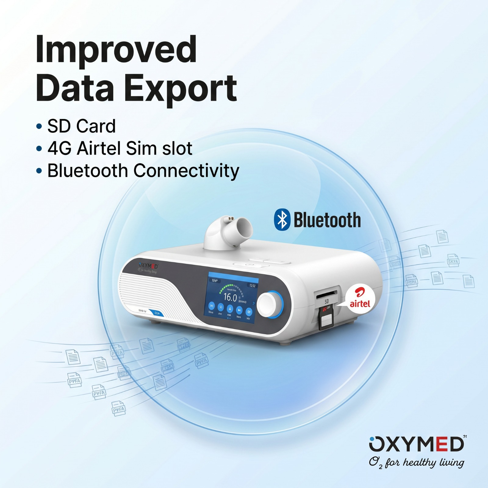 SleepEasy 2 data export via SD card, 4G and Bluetooth